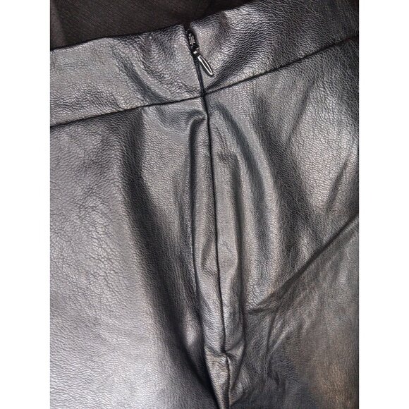 IMAN Global Chic Womens M Textured Faux Leather Bootcut Pant Black Zip NWOT - Picture 4 of 10